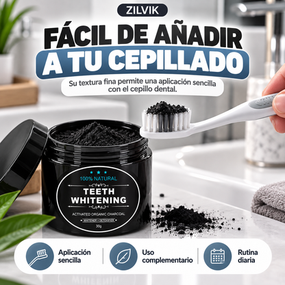 Blanqueador Carbon Activo + Cepillo de Bambú