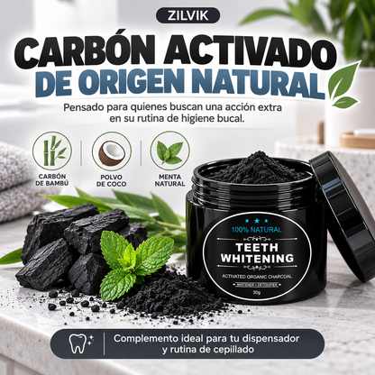 Blanqueador Carbon Activo + Cepillo de Bambú