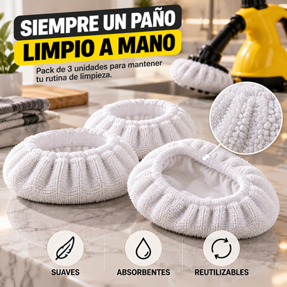 Pack 3 uds paños de recambio para limpiador a vapor