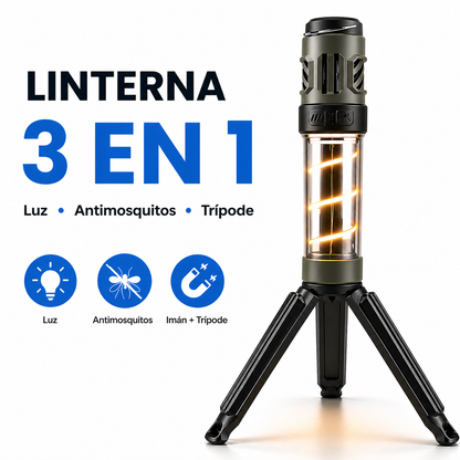 Linterna Trípode Antimosquitos 3 en 1 Pro™