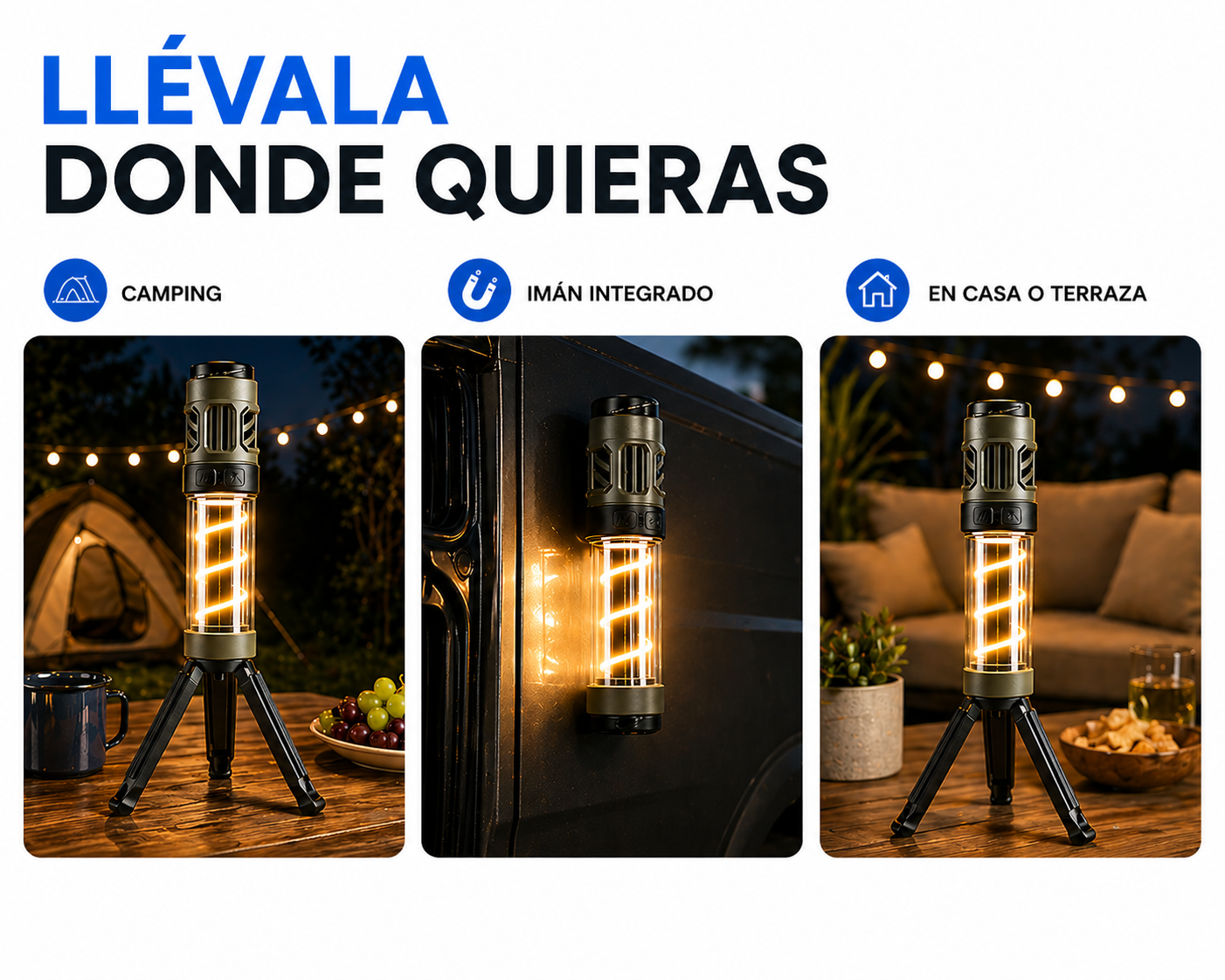 Linterna Trípode Antimosquitos 3 en 1 Pro™