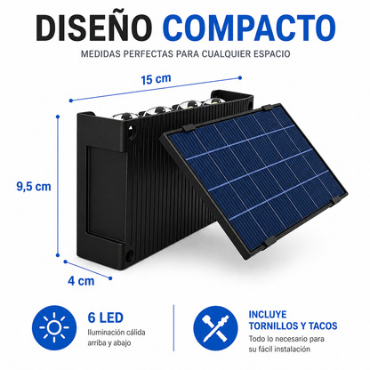 Lámpara Solar Exterior 6 LED Impermeable