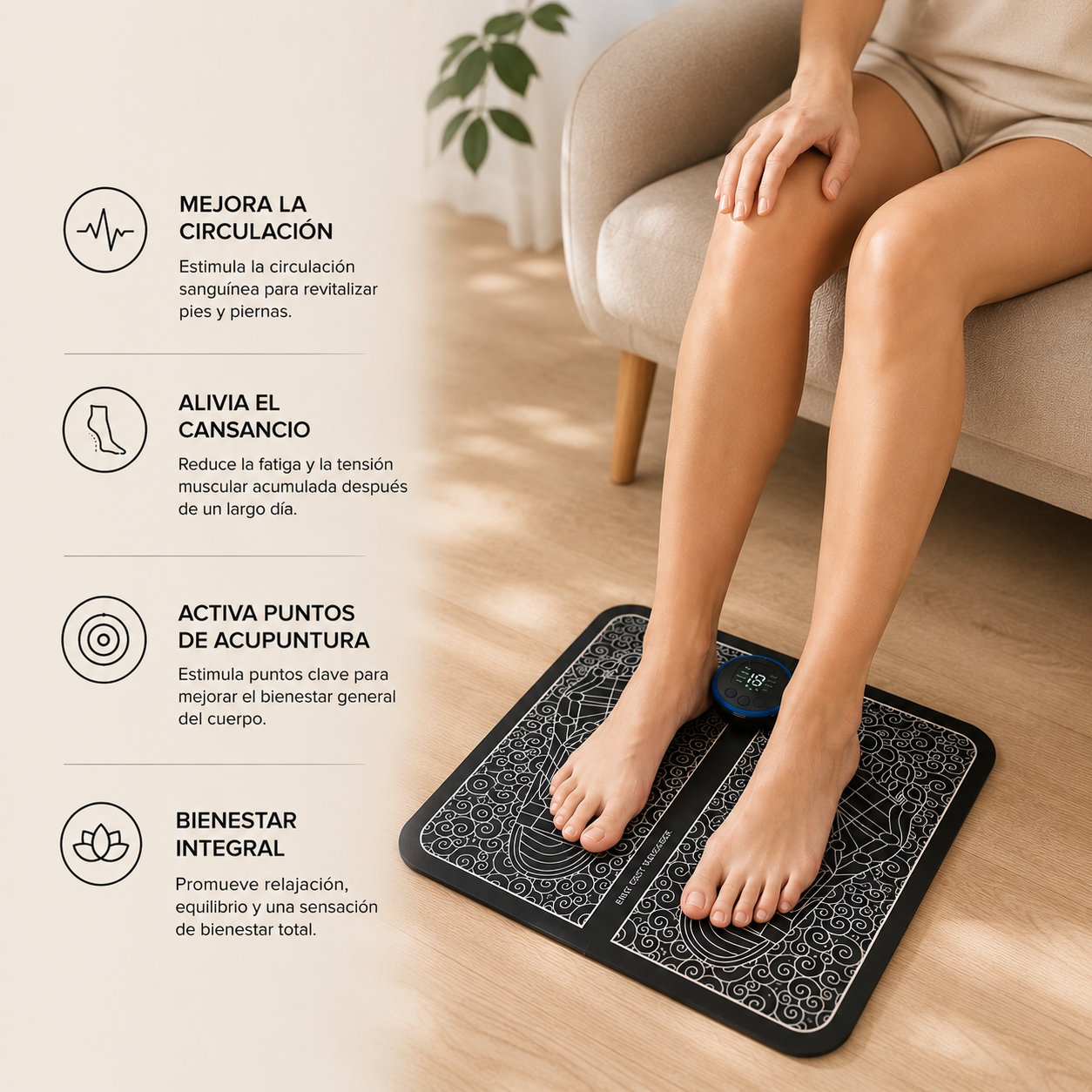 Masajeador de pies electroestimulador