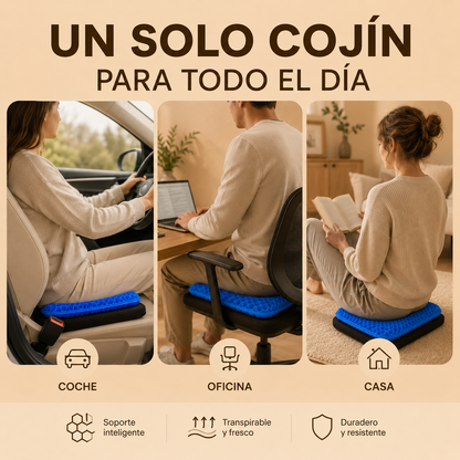 Cojín de gel viscoelástico con forma de panal