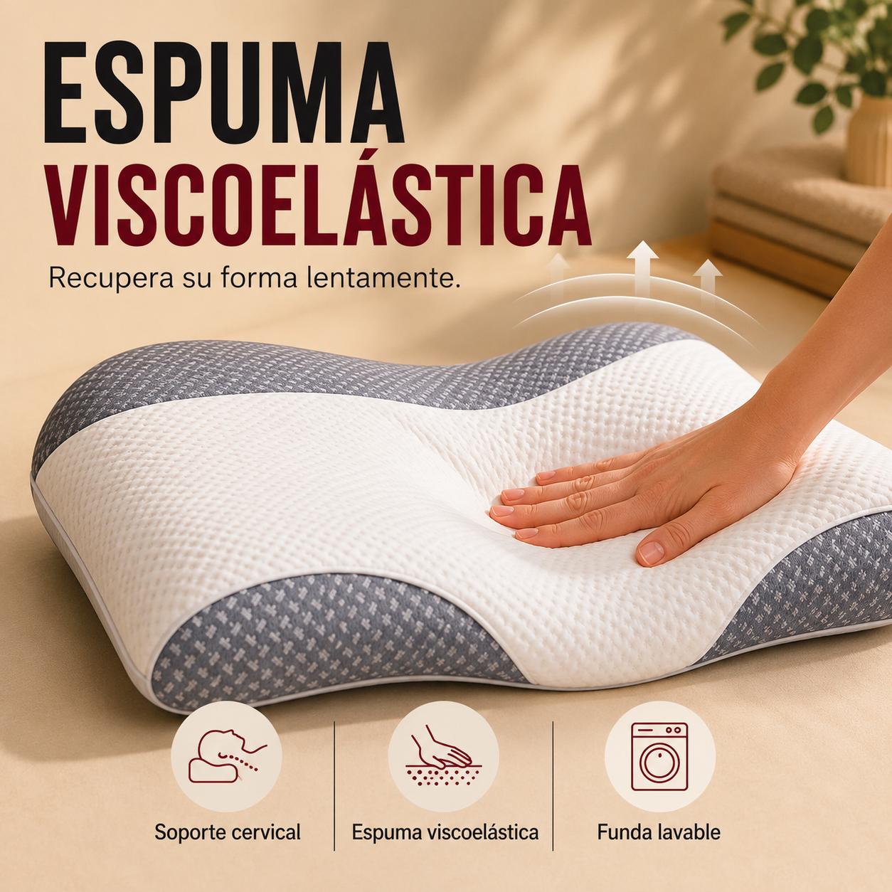 Almohada de apoyo cervical viscoelástica
