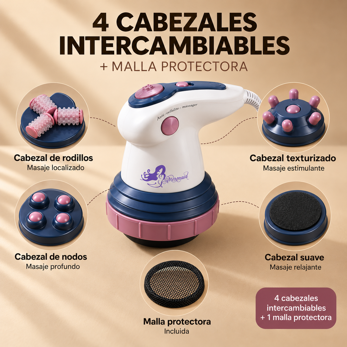Masajeador anticelulítico con luz infrarroja 5 en 1